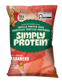 Package of Simply Protein Tortilla Protein Chips in Hint of Habanero flavour