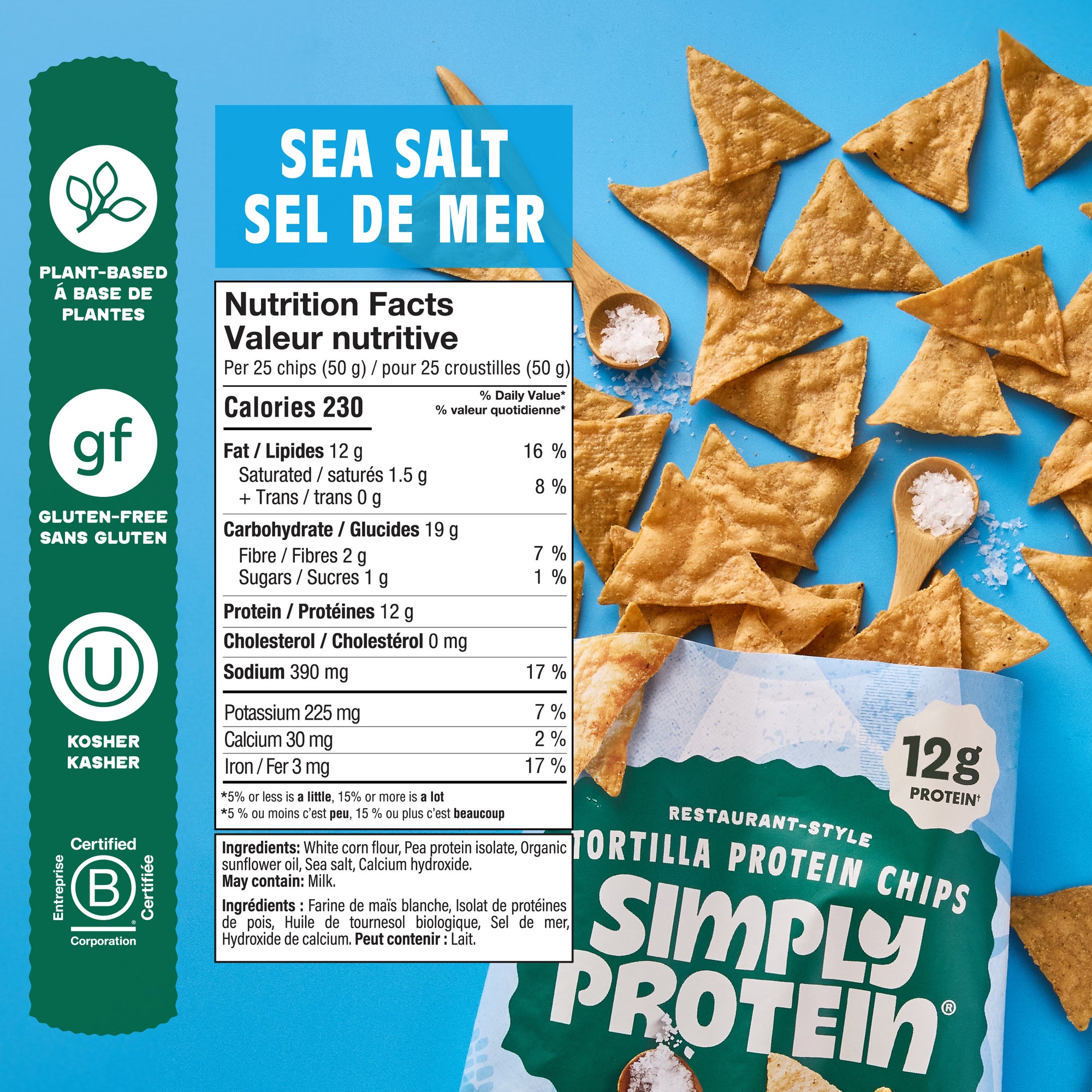 Restaurant-Style Protein Tortilla Chips - Sea Salt