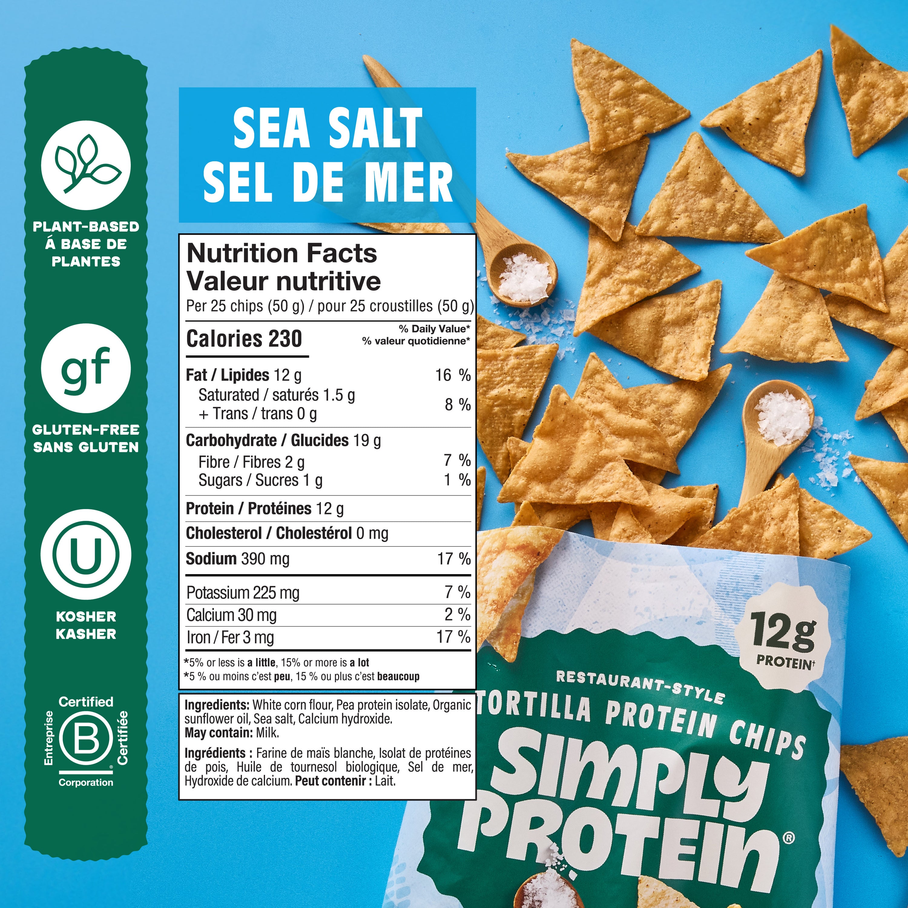 Restaurant-Style Protein Tortilla Chips - Sea Salt