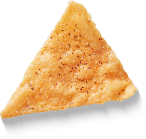 Triangular tortilla chip on a transparent background
