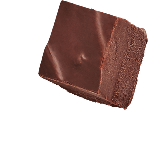 Square piece of chocolate on a transparent background